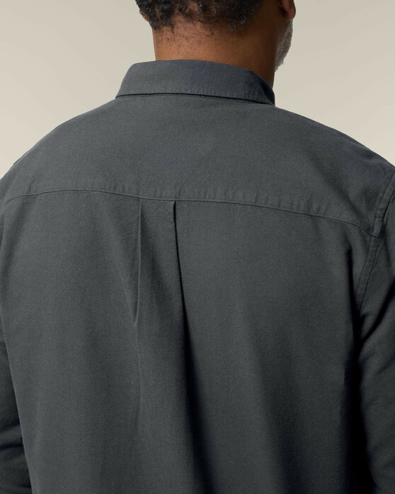 Stanley Oxford Shirt_Anthracite_Studio_Front_Detail_4