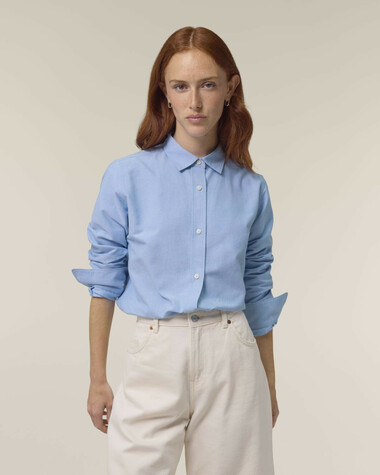 Stella Oxford Shirt_Blue Oxford_Studio_Front_Main_7
